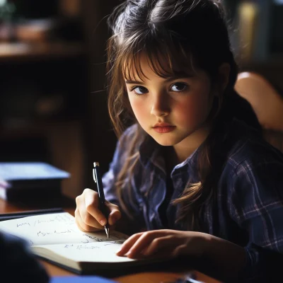 Young Girl Writing