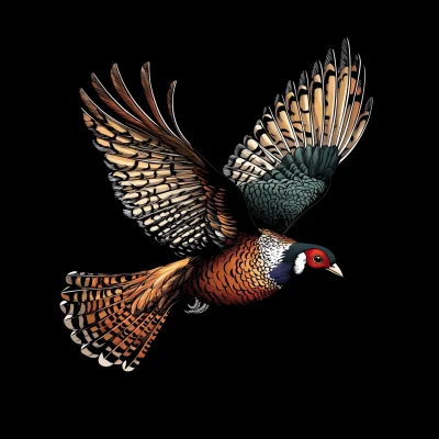 Hand Drawn Ring Neck Pheasant