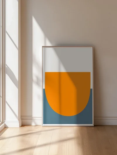 Minimalist Orange and Blue Poster