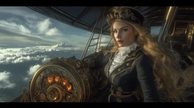 Female Captain on a Vintage Magic Ship