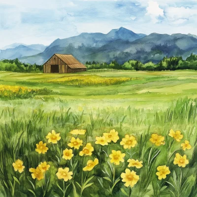 Nostalgic Farm Landscape