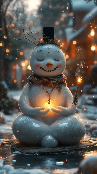 Meditating Snowman