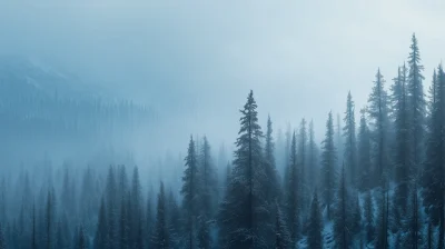 Snowy Forest Trees