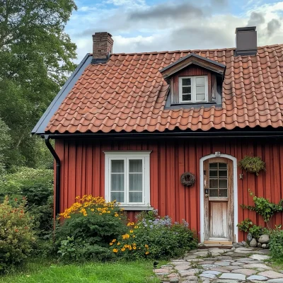 Swedish House with Elegant Roof