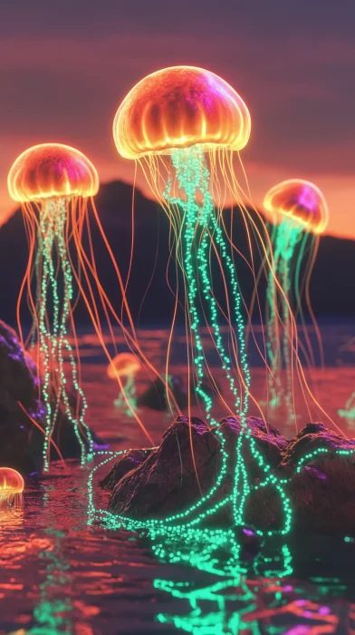 Bioluminescent Jellyfish Aliens