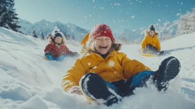 Family Sledding Fun