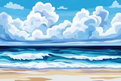 Ocean Waves in Flat Style