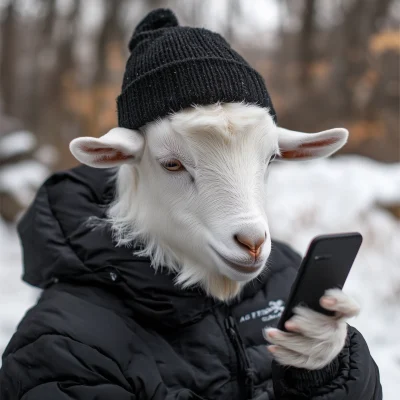 Goat with Smartphone