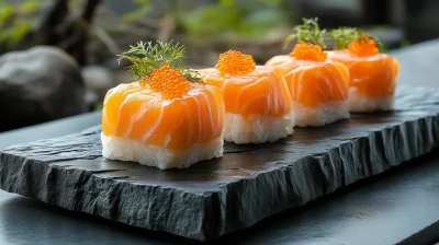 Sushi on Slate Plate