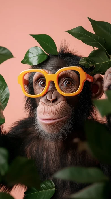 Surprised Chimpanzee in Glasses