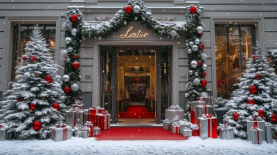 Christmas Facade of Lalique Store