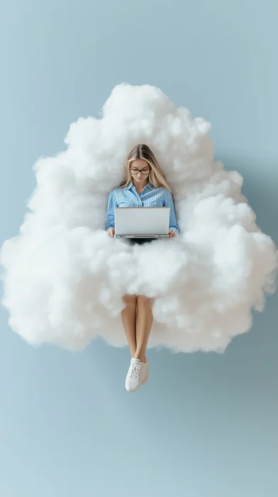 Businesswoman on Cloud