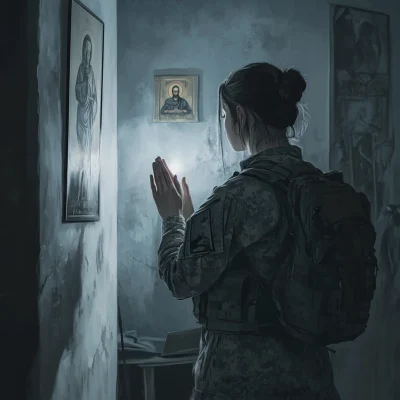 Female Medic Praying