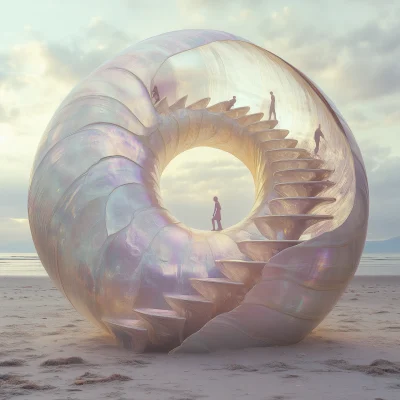 Surreal Staircase in Seashell