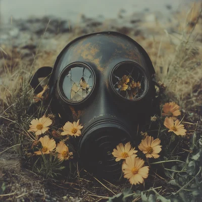 Creepy Military Gas Mask Artwork