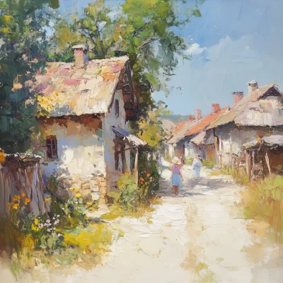 Romanian Village Impressionism