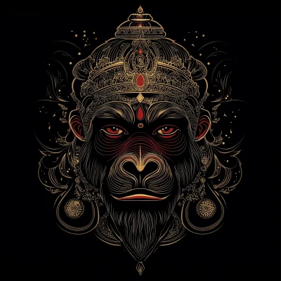 Hanuman Face Illustration