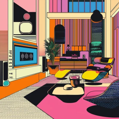 Retro Futuristic Living Room