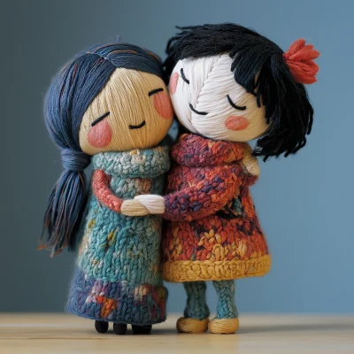 Knitted Dolls Illustration