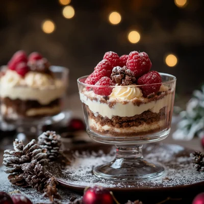 Berry Tiramisu with Winter Decorations