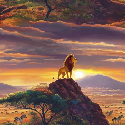 Regal Lion in Sunrise