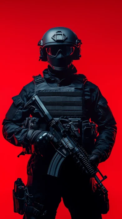 SWAT Team Member in Action