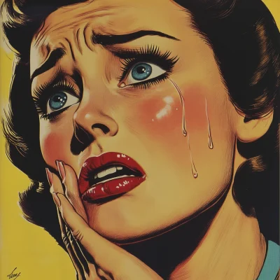 Vintage Crying Woman