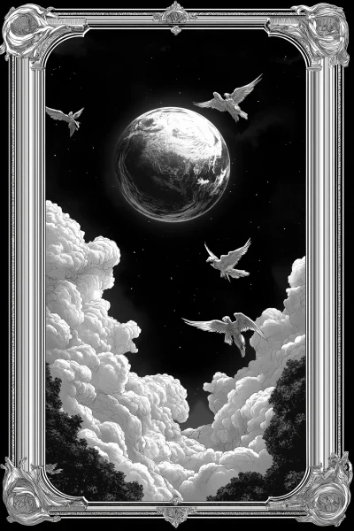 Black and White Tarot Card