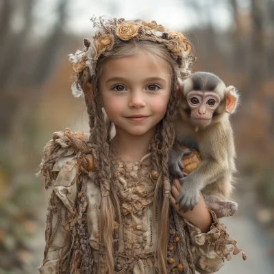 Girl in Monkey Costume