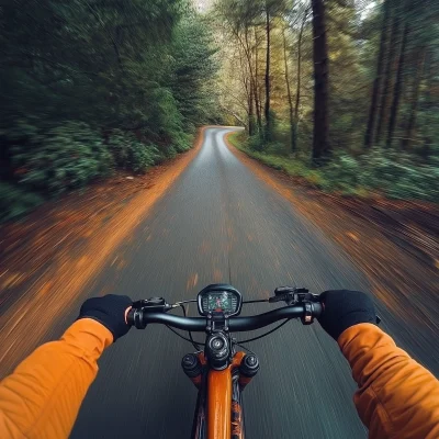 Biker in the Forest