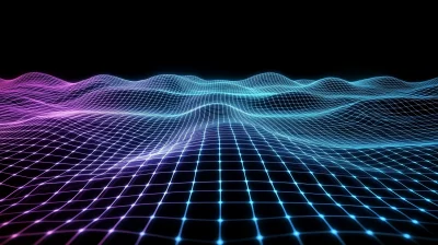 Neon Waves in Grid