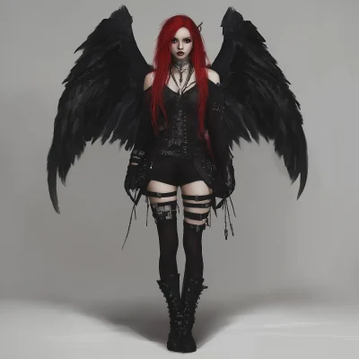 Punk Goth Female Angel Character Design