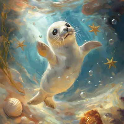 Happy Seal Pup Underwater