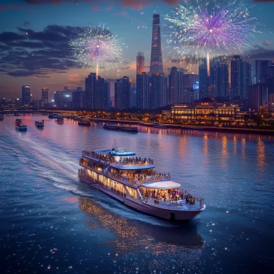 Luxury Ferry at Night