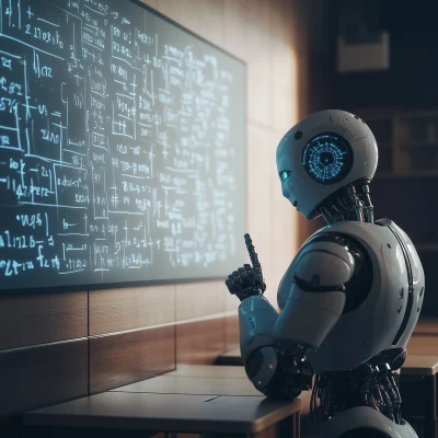 AI Robot in Classroom Thinking