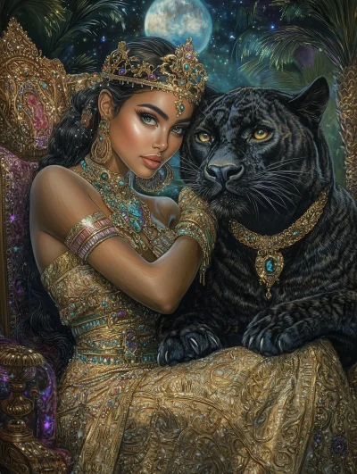 Egyptian Princess with Panther