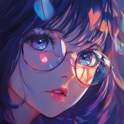 Cute Anime Girl with Glasses