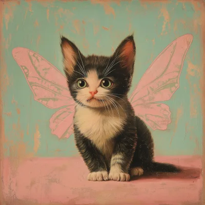 Kitten with Fairy Wings