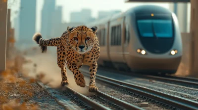 Cheetah Racing the Metro