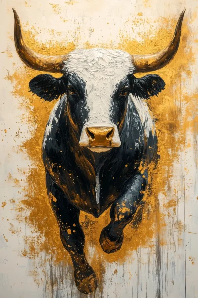 Abstract Bull Running