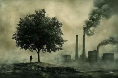 Lone Tree in a Polluted Landscape