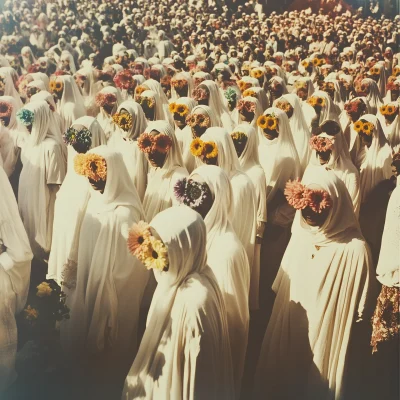 Crowd in White Robes