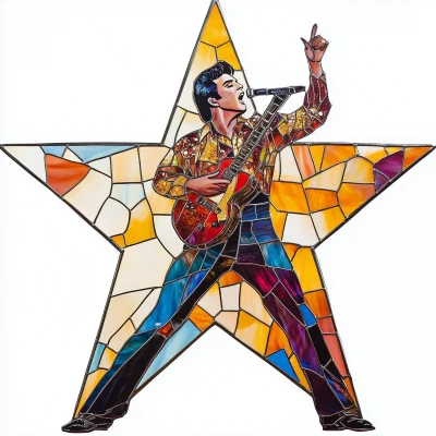 Elvis Presley Stained Glass