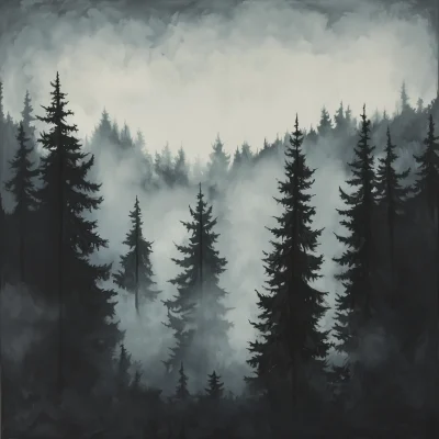 Misty Forest Landscape