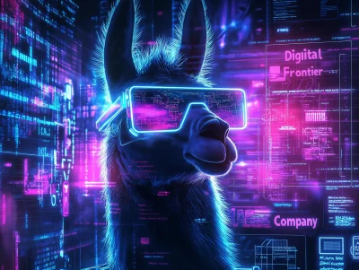 Futuristic Llama in Space