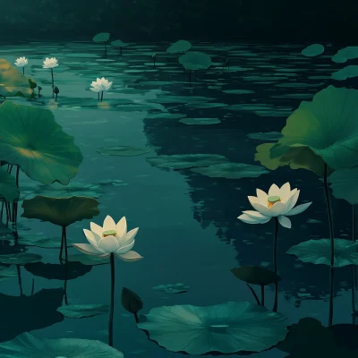 Lotus Pond Illustration