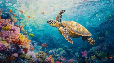 Turtle in Coral Reef