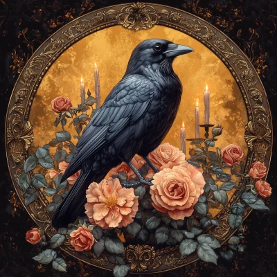 Raven Among Roses