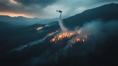 Helicopter Over Fire