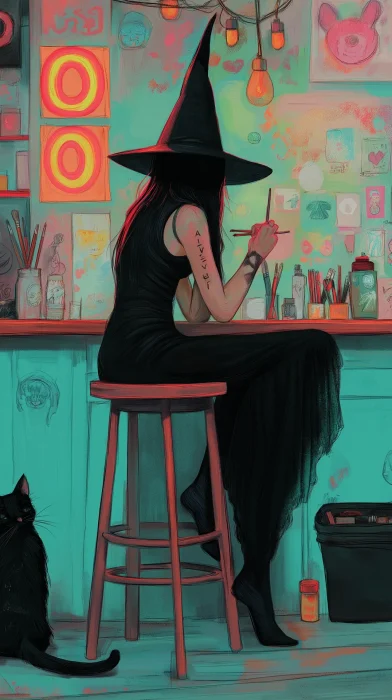 Witch in a Tattoo Shop